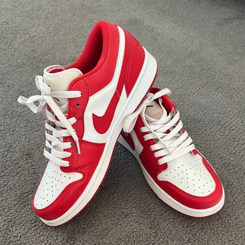 Nike Red and White Sneakers Classic Design